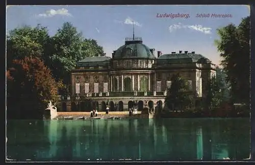 AK Ludwigsburg, Schloss Monrepos mit Schlossteich