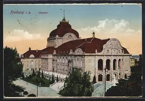 AK Freiburg / Breisgau, Theater, Aussenansicht
