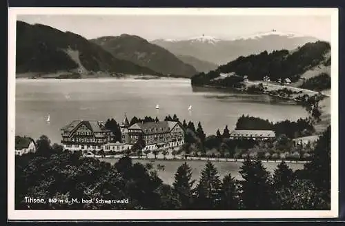 AK Titisee / bad. Schwarzwald, Totale mit Gebirgswand