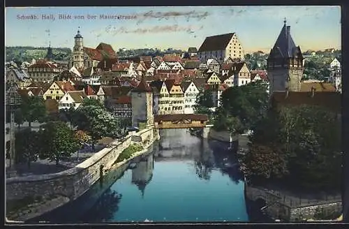 AK Schwäb. Hall, Blick von der Mauerstrasse