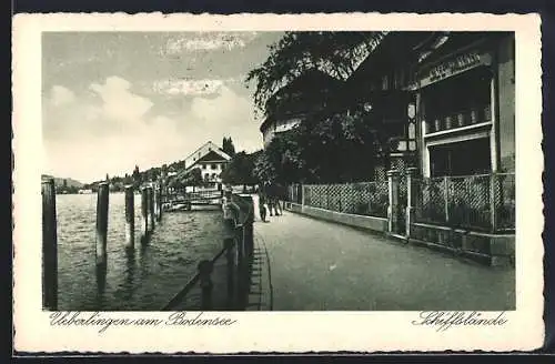 AK Überlingen am Bodensee, Uferpartie mit Cafe Walker