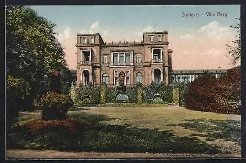 AK Stuttgart, Villa Berg mit Parkanlagen