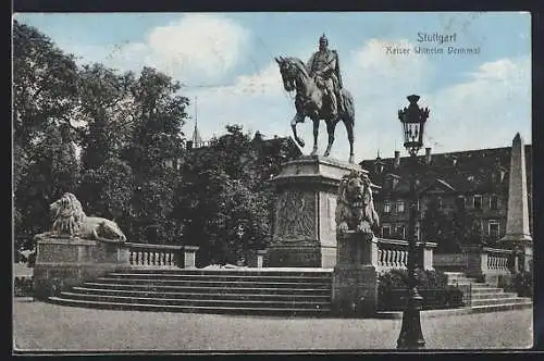 AK Stuttgart, Kaiser Wilhelm-Denkmal