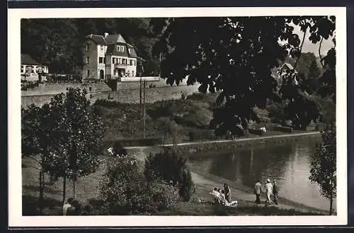AK Blankenheim / Eifel, Partei am Wasser m. Hotel Brasilianischer Hof