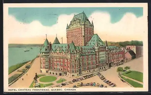 Künstler-AK Quebec, Hotel Chateau Frontenac