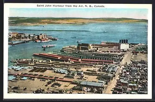 AK Saint John /N. B., Saint John Harbour, Bird`s Eye View