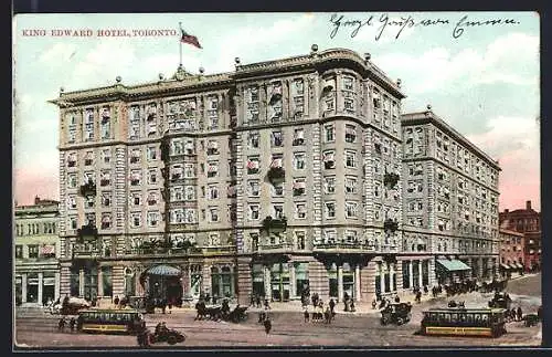 AK Toronto, King Edward Hotel mit Strassenbahn
