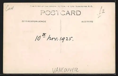 AK Vancouver, Strassenpartie mit Strassenbahn