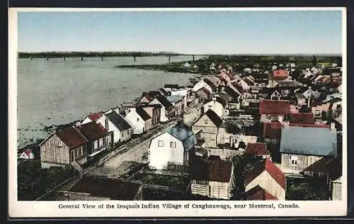 AK Montreal, General View of the Iroquois Indian Village of Caughnawaga