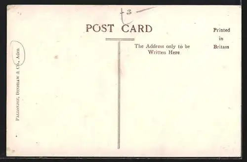 AK Aden, Belebte Strasse mit Geschäften