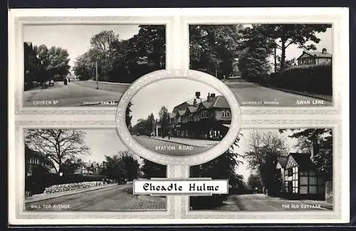 AK Cheadle Hulme, Church Road, Swan Lane, Hill Top Avenue, The Old Cottage