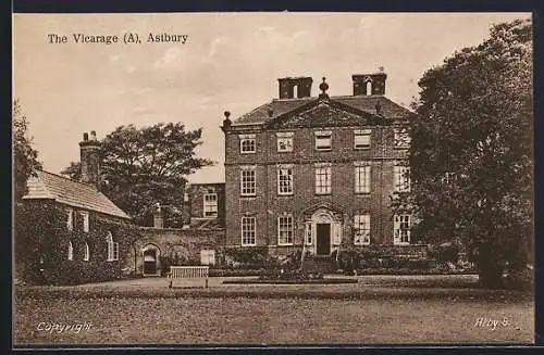 AK Astbury, The Vicarage, total view with park