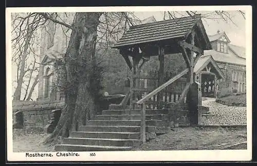 AK Rostherne /Cheshire, Part of the church with entrance gate