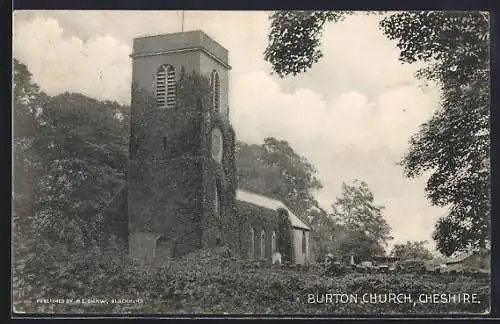 AK Burton /Cheshire, Burton Church, total view