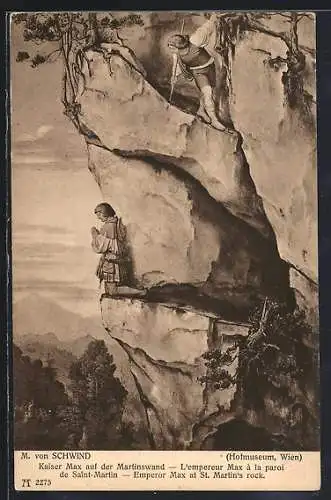 Künstler-AK Moritz von Schwind: Kaiser Max auf der Martinswand