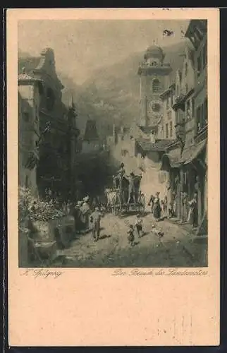 Künstler-AK Carl Spitzweg: Der Besuch des Landesvaters