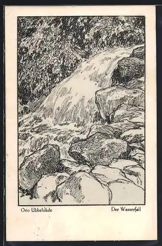 Künstler-AK Ubbelohde: Meine Wälder, Der Wasserfall