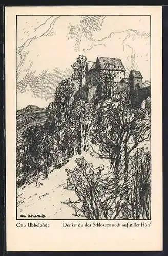 Künstler-AK Ubbelohde: Schloss auf einem Berg aus dem Buche Meine Heimat