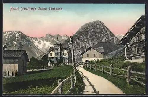 AK Brand /Vorarlberg, Weg zum Gasthof Scesaplana