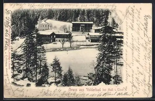 AK Volderbad, Ortsansicht im Winter