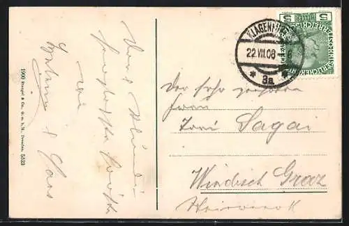 AK Maria Wörth am Wörther-See, Ortspartie mit Kirche