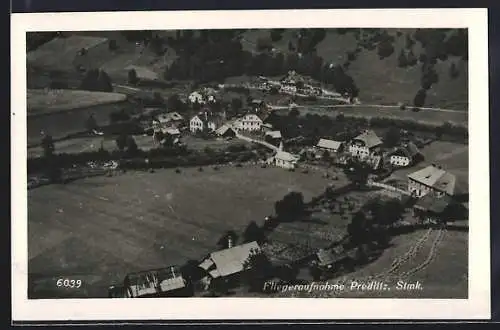 AK Predlitz, Totalansicht, Fliegeraufnahme