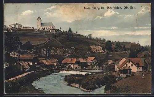 AK Unternberg bei Neufelden, Teilansicht mit Kirche