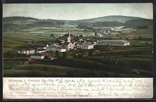 AK Windhaag b. Freistadt, Teilansicht mit Kirche