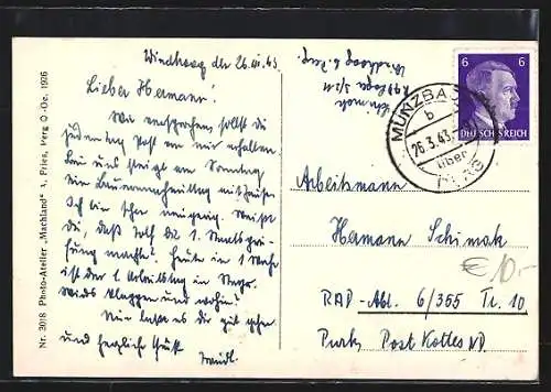 AK Windhaag, Ortsansicht mit Kirche