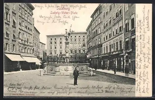 AK Salzburg, Ansicht vom Ludwig-Victor-Platz