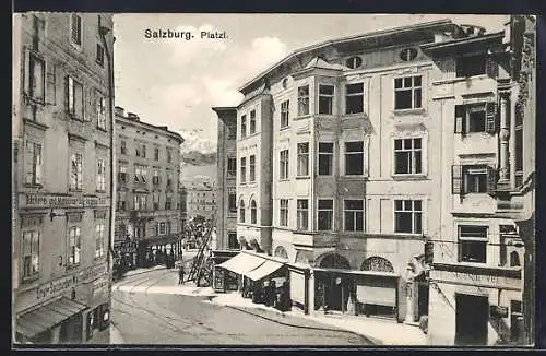 AK Salzburg, Platzl mit Bäckerei