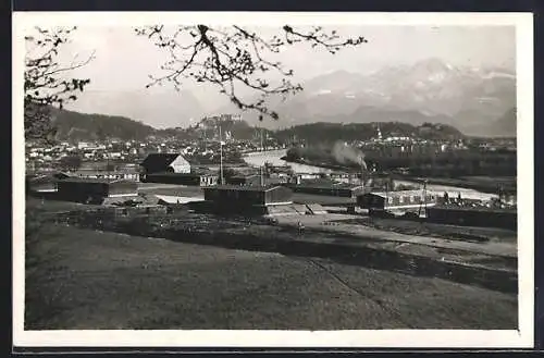 AK Bergheim, Teilansicht mit Bergen