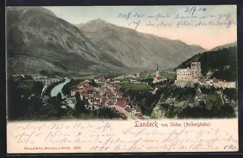 AK Landeck, Ortsansicht von Süden