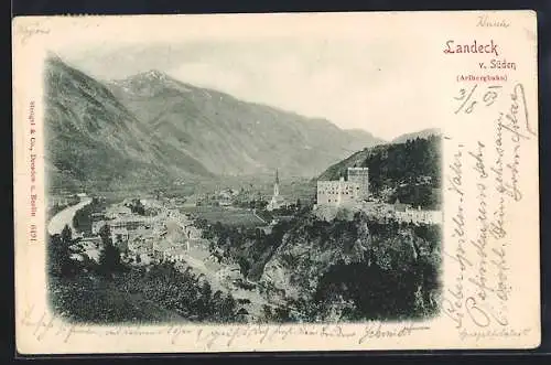 AK Landeck, Ortsansicht von Süden