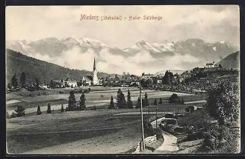 AK Mieders /Stubaital, Teilansicht und Haller Salzberge