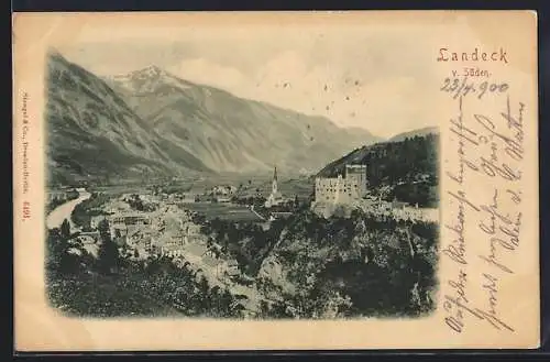 AK Landeck, Ortsansicht von Süden