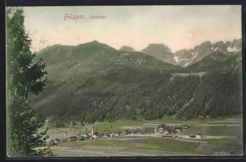 AK Fulpmes i. Stubaital, Gesamtansicht aus der Vogelschau