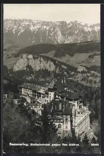 AK Semmering, Südbahnhotel gegen Rax
