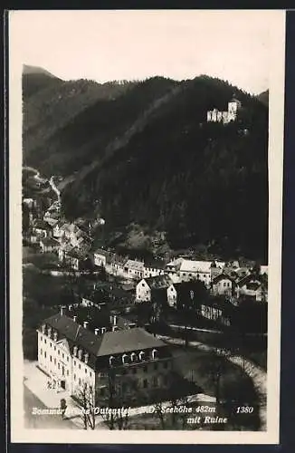 AK Gutenstein /N. D., Teilansicht mit Ruine