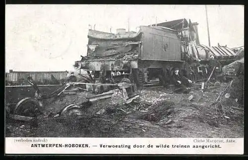 AK Antwerpen-Hoboken, Verwoesting door de wilde treinen aangericht