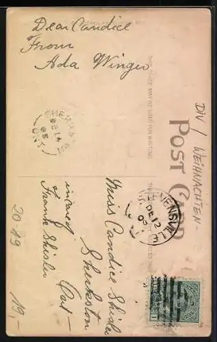 AK Weihnachtsmann mit Pfeife