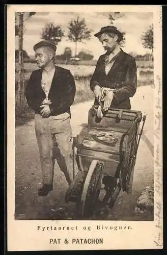AK Schauspieler Pat und Schauspieler Patachon, Fyrtaarnet og Bivognen