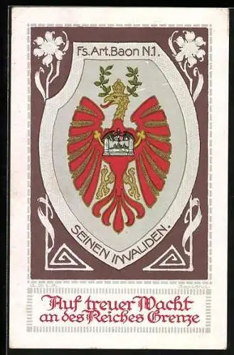 AK Wappen Fs. Art. Baon N.1, Seinen Invaliden