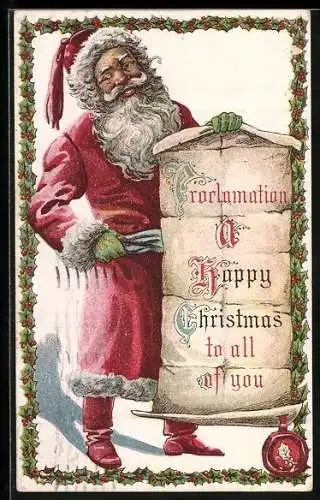 AK Weihnachtsmann mit Schriftrolle