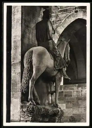 Foto-AK Deutscher Kunstverlag, NR 41: Fotograf Walter Hege: Bamberg, Der Reiter im Dom, Bauhaus Weimar