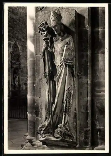 Foto-AK Walter Hege, Deutscher Kunstverlag, Berlin: Bamberg, Bischof Friedrich v. Hohenlohe, Dom