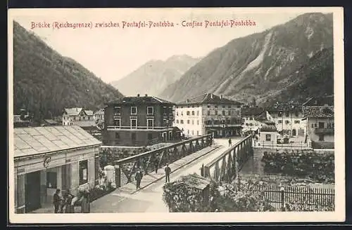AK Pontafel-Ponteba, die Brücke (Reichsgrenze), il ponte