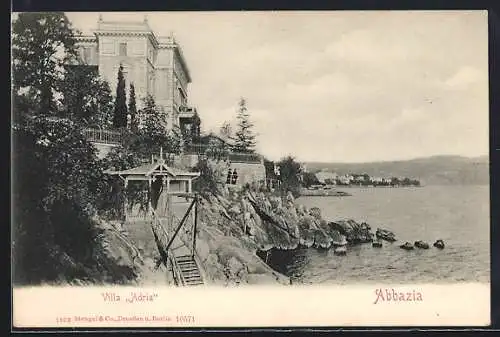 AK Abbazia, Küstenpartie am Hotel Adria