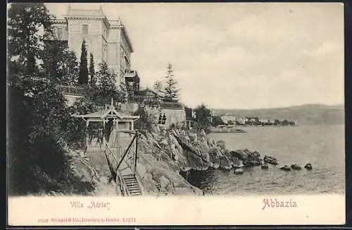 AK Abbazia, Küstenpartie am Hotel Adria