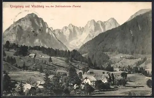 AK Tarvis, Königsberg und Wischberg von der Schlitzabrücke